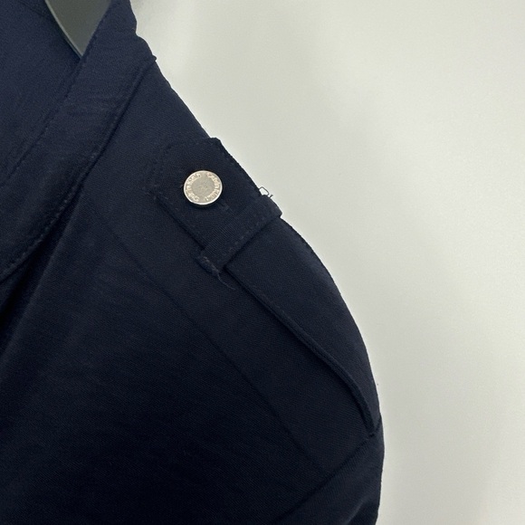 CALVIN KLEIN Textured Roll-Tab Blouse Top Sz Small Twilight Navy Blue New - Picture 5 of 6